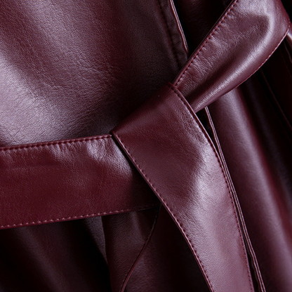 Claire Leather Wrap Coat - Jack Hafford