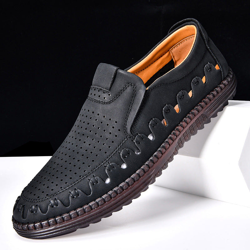 Aldric Men's Faux Leather Loafers Hand-Stitched