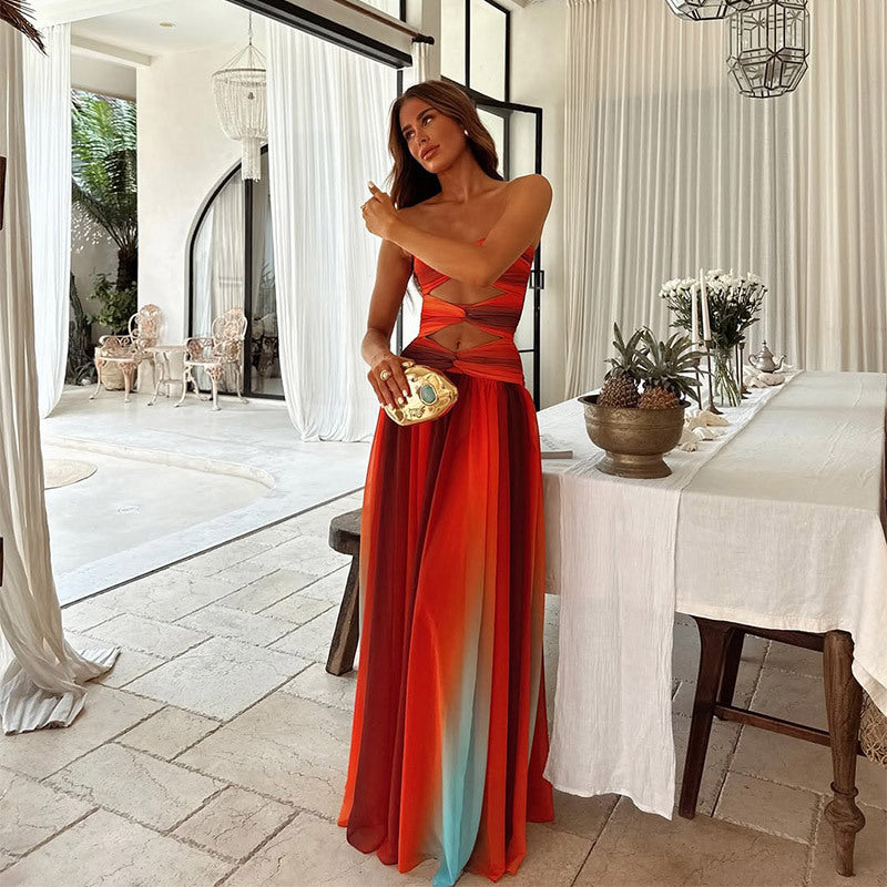 Elegant Ladies' Gradient Wedding Guest Dress