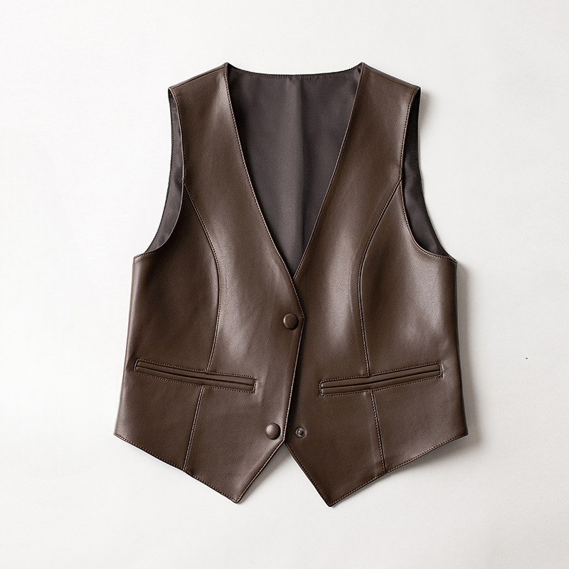 Women's Sheepskin Leather Vest - VibreMode