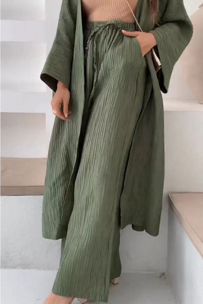 Women's Pleated Kimono Set