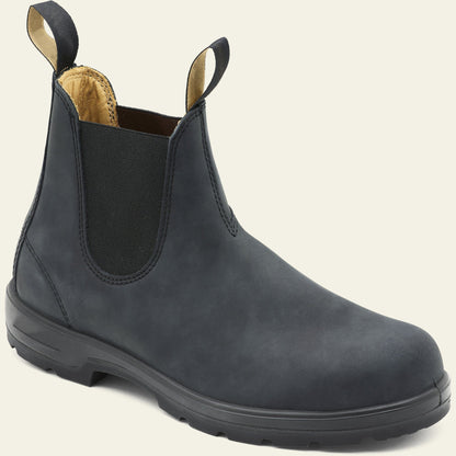 Men's Chelsea Boots Rugged Sole Slip-On Ankle Black