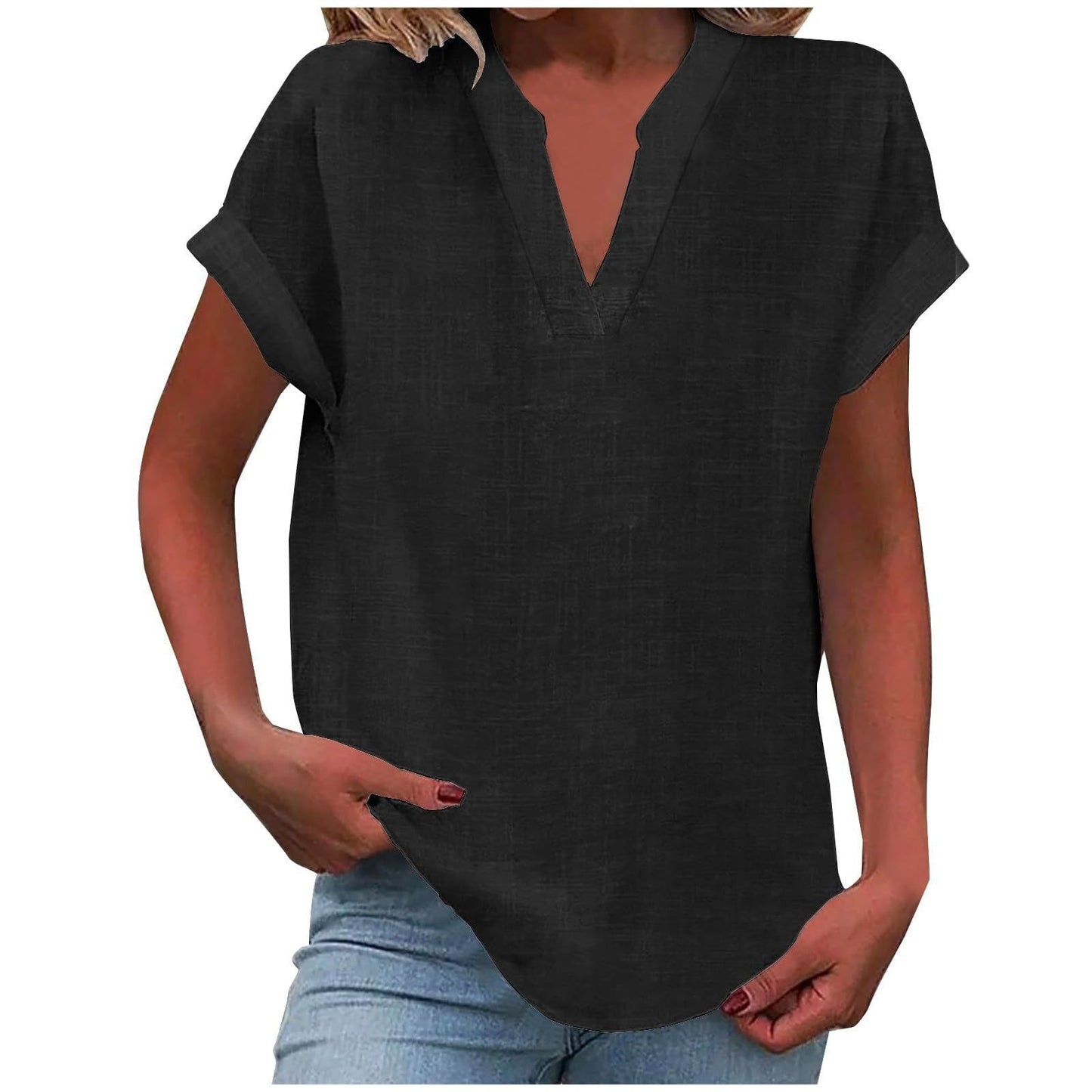 Casual V Neck Women's Blouse