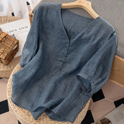 Relaxed Fit Cotton Button Down Shirt