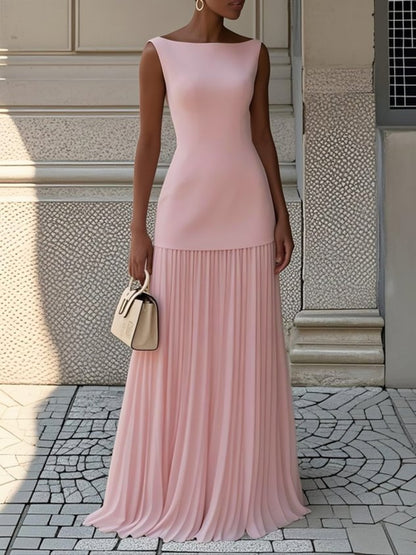 Elegant Strapless Flowy Long Dress