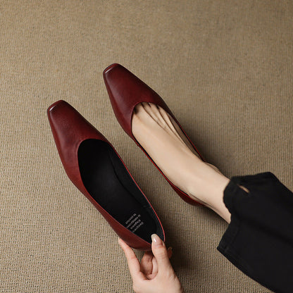 Real Leather Comfort Flat Shoes