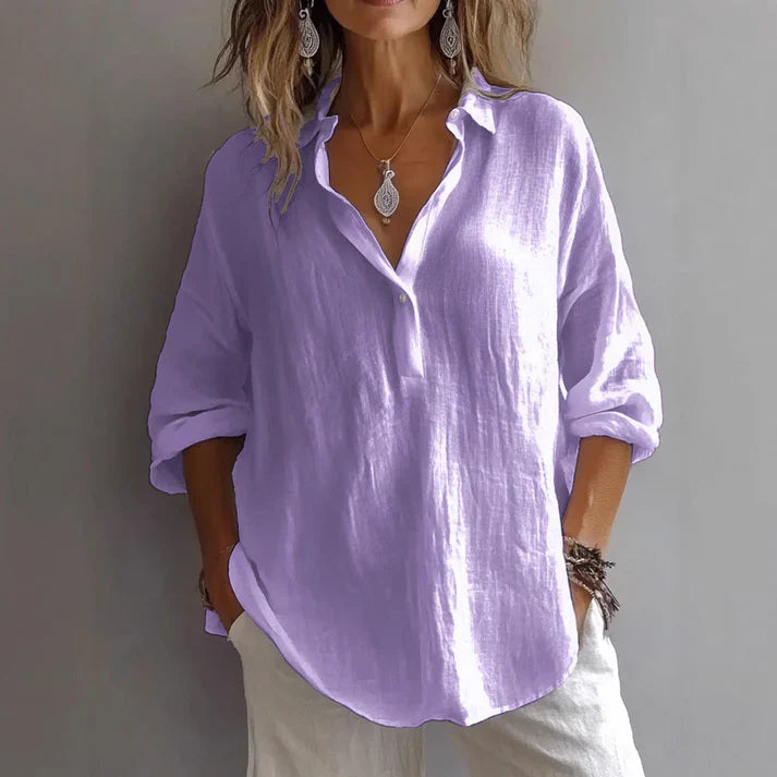 Relaxed Fit Linen Tunic Shirt