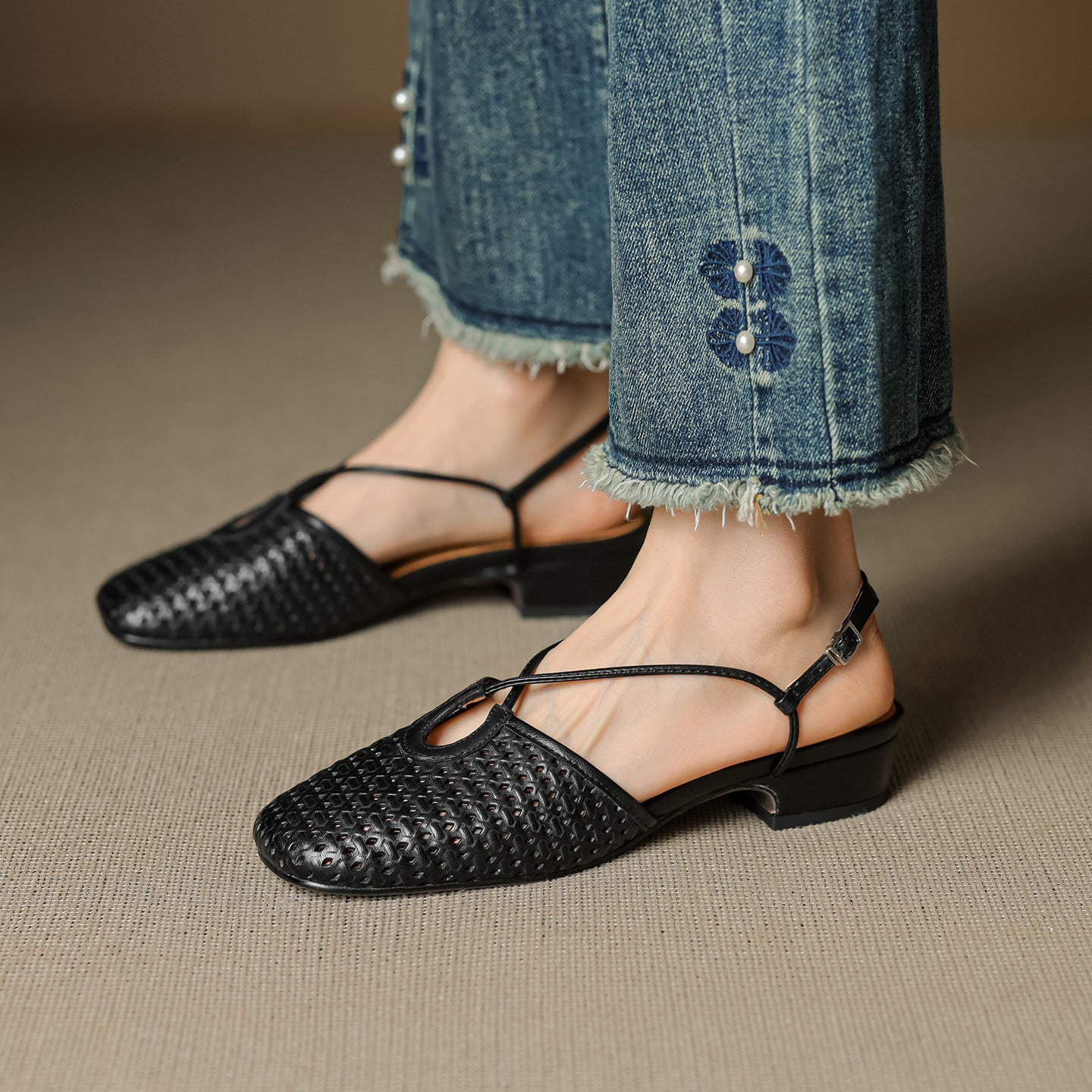 Real Leather Classic Slingback Shoes