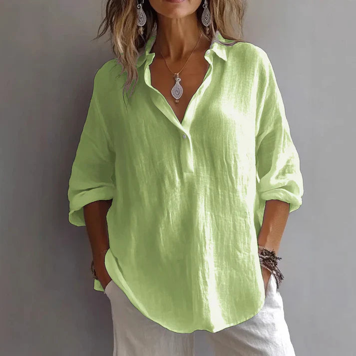 Relaxed Fit Linen Tunic Shirt