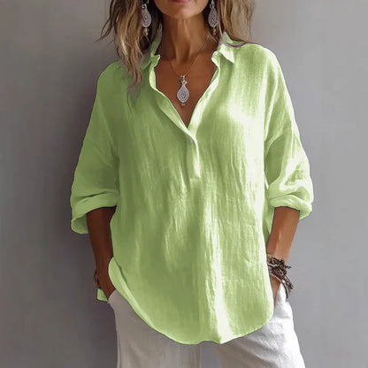 Relaxed Fit Linen Tunic Shirt