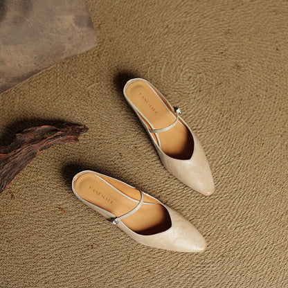 Authentic Soft Leather Mule Shoes