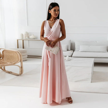 Elegant Ladies Long Wedding Guest Dress - VibreMode
