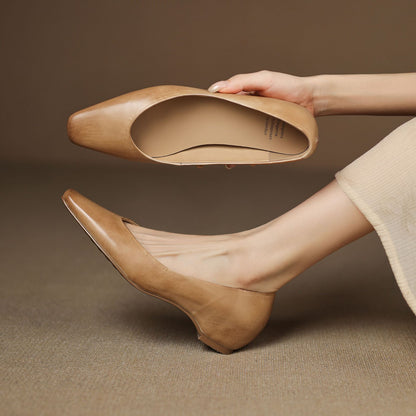 Real Leather Comfort Flat Shoes