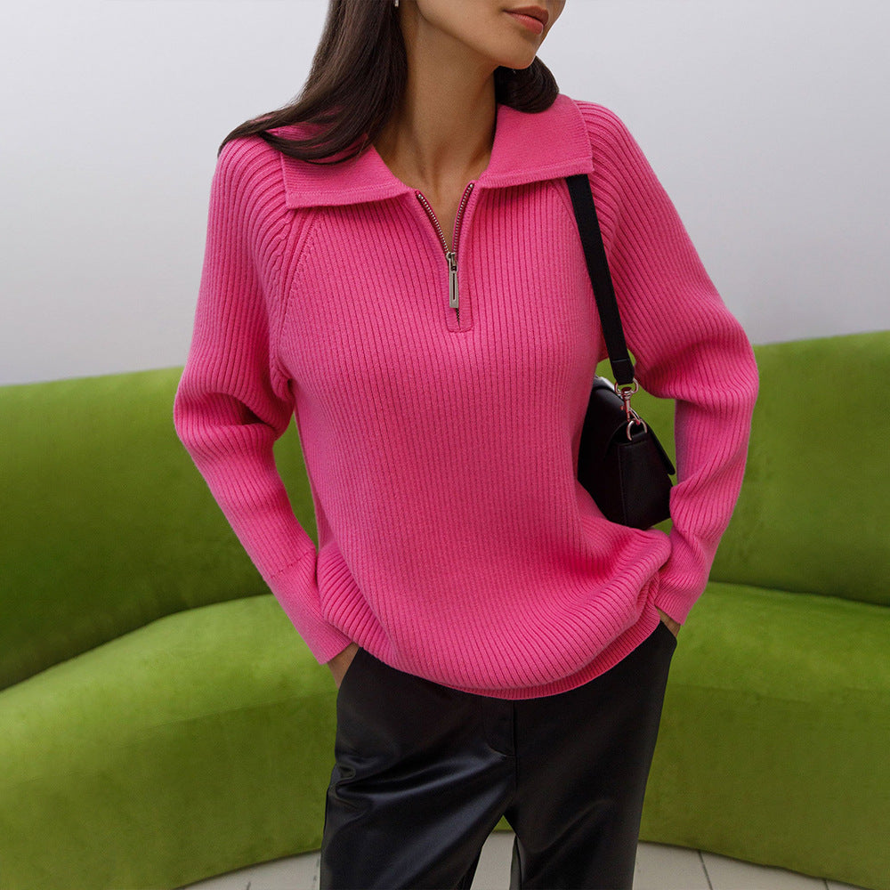 Women's Quarter-Zip Sweater - VibreMode
