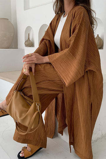 Women's Pleated Kimono Set