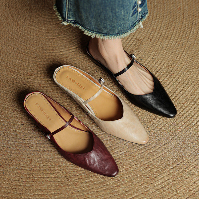 Authentic Soft Leather Mule Shoes