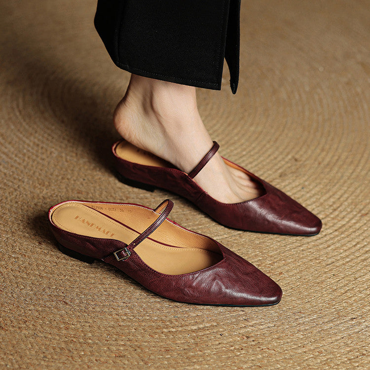 Classic Women's Real Leather Mule Shoes