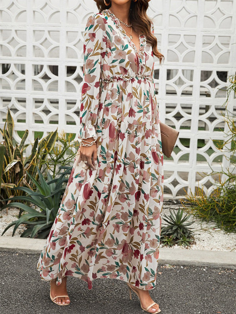 Beautiful Floral Floor Length Maxi Dress