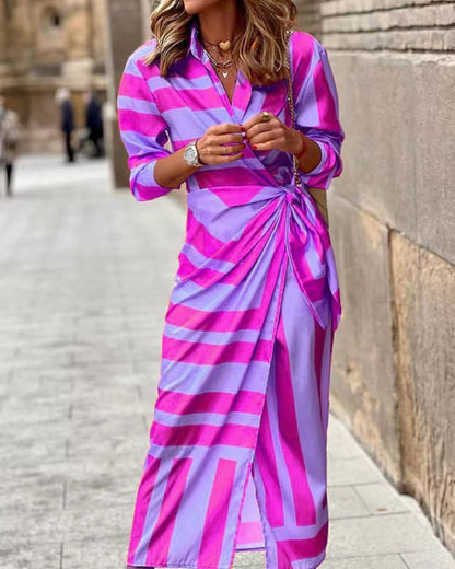 Women's Wrap Dress with Collar