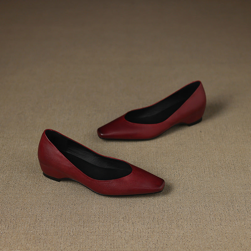 Real Leather Comfort Flat Shoes