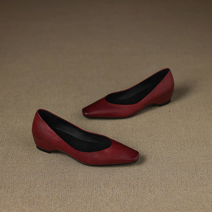 Real Leather Comfort Flat Shoes