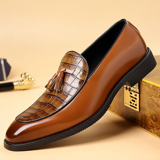 Luxury Mens Leather Slip On Shoes - VibreMode