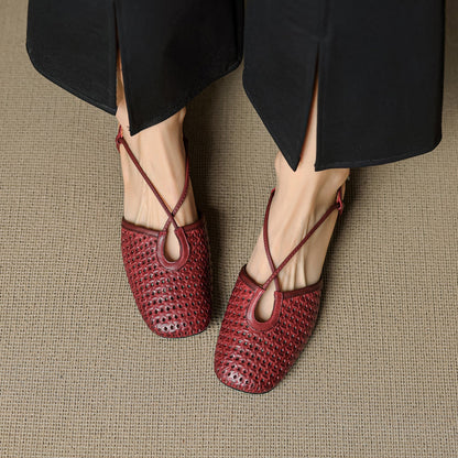 Real Leather Classic Slingback Shoes