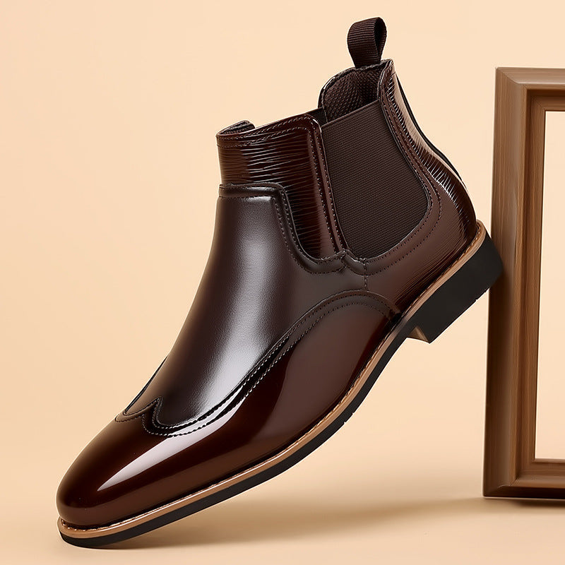 Premium Brown Leather Ankle Boots - VibreMode