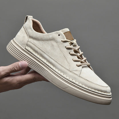 Men's Casual Lace-Up Sneakers Contrast Sole Black