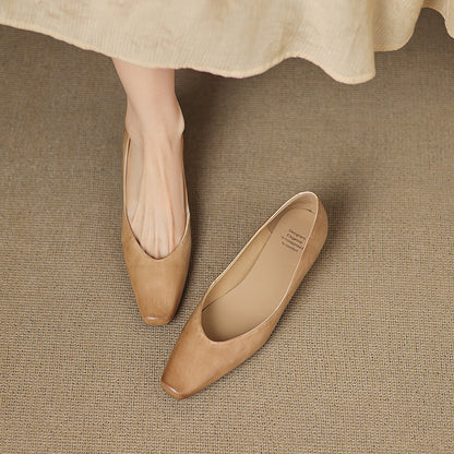 Real Leather Comfort Flat Shoes