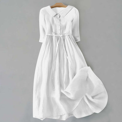 Women's Midi Casual Dress Full Button Front