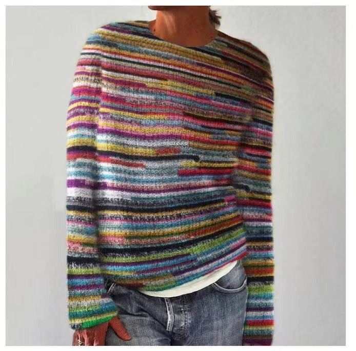 Women's Crewneck Sweater Multicolor - VibreMode