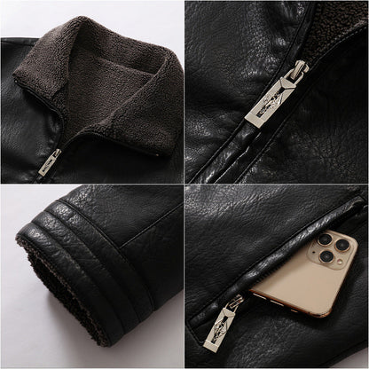Biker Style Genuine Leather Jacket