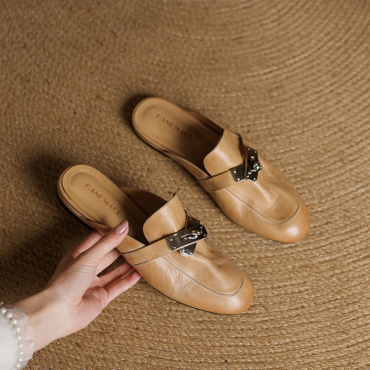 Authentic Luxe Leather Mule Shoes