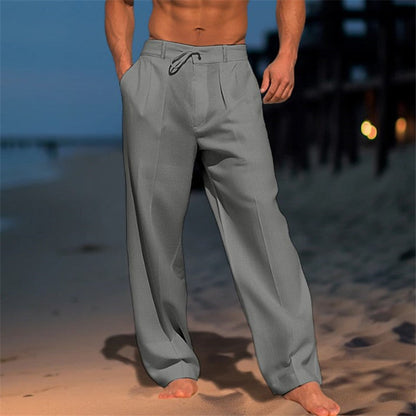 Relaxed Fit Mens Summer Linen Pants