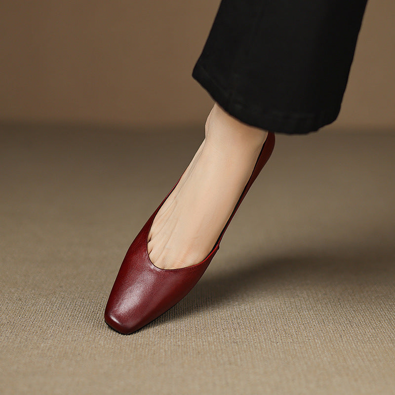 Real Leather Comfort Flat Shoes