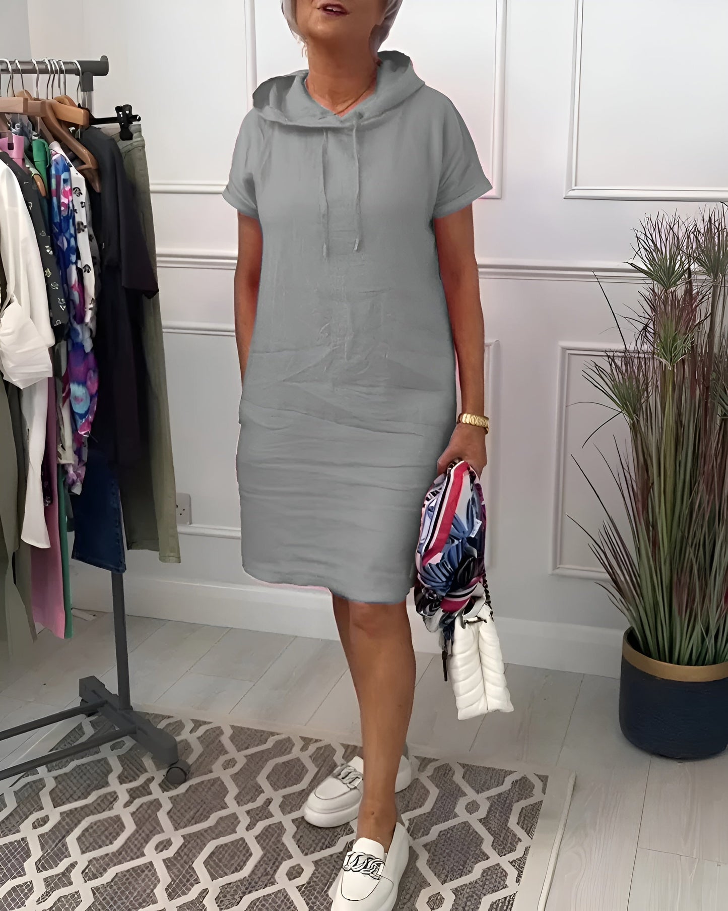Casual Hooded Sweat Dress