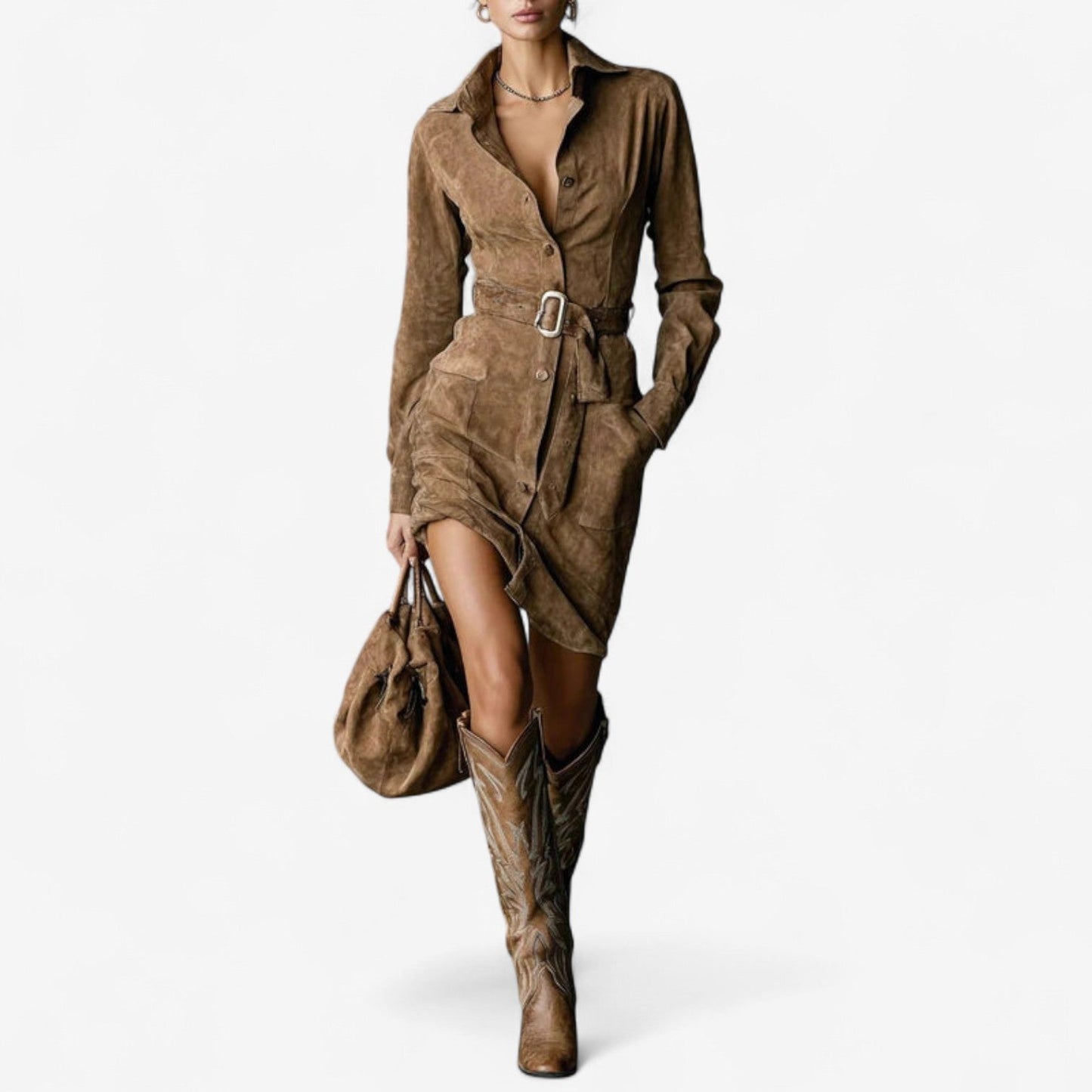 Women's Classic Elegant Winter Dress - VibreMode