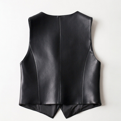 Angelina Sheepskin Leather Vest - Jack Hafford