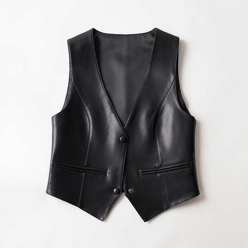 Angelina Sheepskin Leather Vest - Jack Hafford