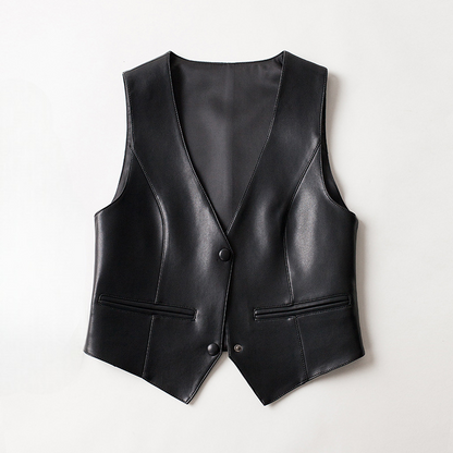 Angelina Sheepskin Leather Vest - Jack Hafford