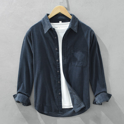 Men's Corduroy Shirt Retro Style