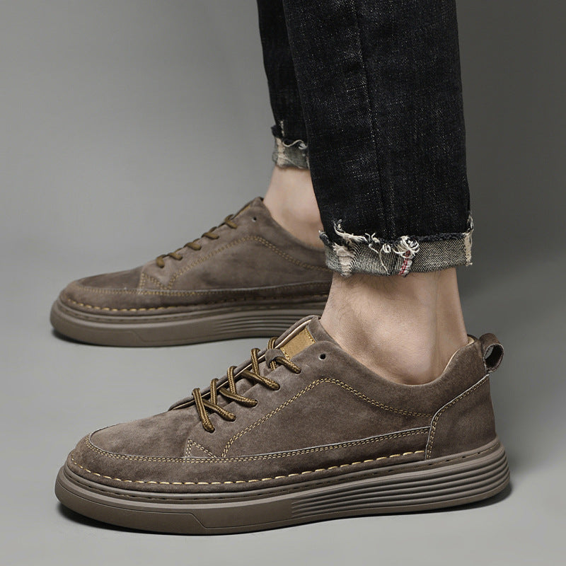 Men's Casual Lace-Up Sneakers Contrast Sole Black