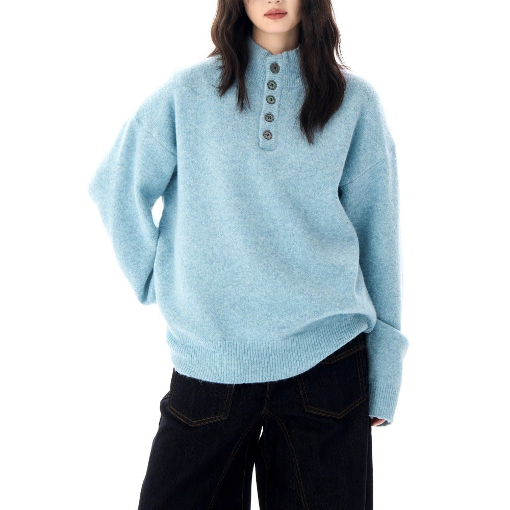 Women's Henley Sweater - VibreMode