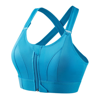 Soft and Supportive Zip Front Sports Bra