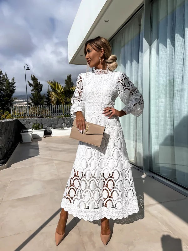 Elegant Floral Knee Length Dress