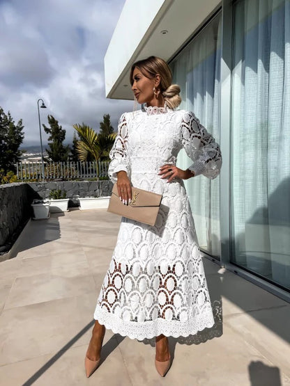 Elegant Floral Knee Length Dress