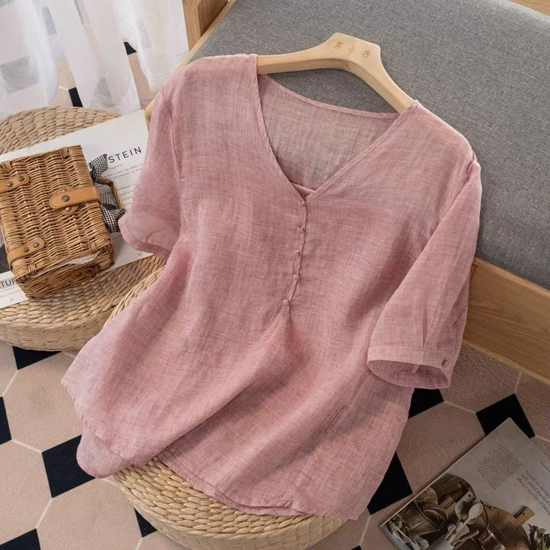 Relaxed Fit Cotton Button Down Shirt