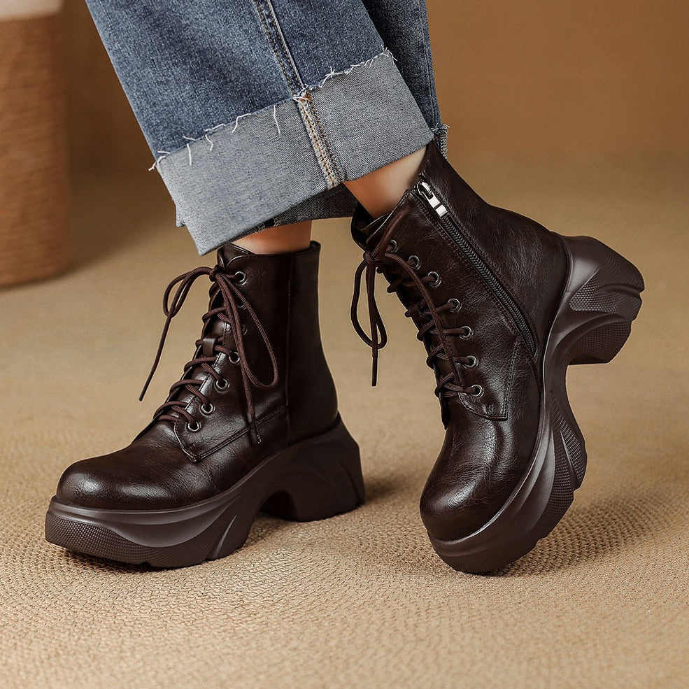 Women's Platform Combat Boots - VibreMode