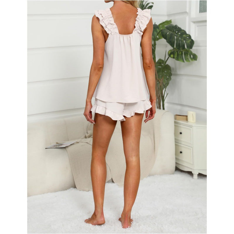 Soft Ruffled Pajama Lounge Set